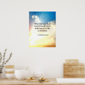 コロシアン3:17、キリスト教の聖書聖なる書物、 経典 ポスター (キッチン)