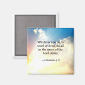 コロシアン3:17、キリスト教の聖書聖なる書物、 経典 マグネット (正面/裏面)