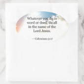 コロシアン3:17、キリスト教の聖書聖なる書物、 経典 楕円形シール (バッグ)