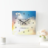 コロシア語3:17、キリスト教聖書聖なる書物、 経典、 スクエア壁時計 (ホーム)