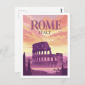 コロセウムローマイタリアヴィンテージ有名トラベルプレイス ポストカード (正面/裏面)