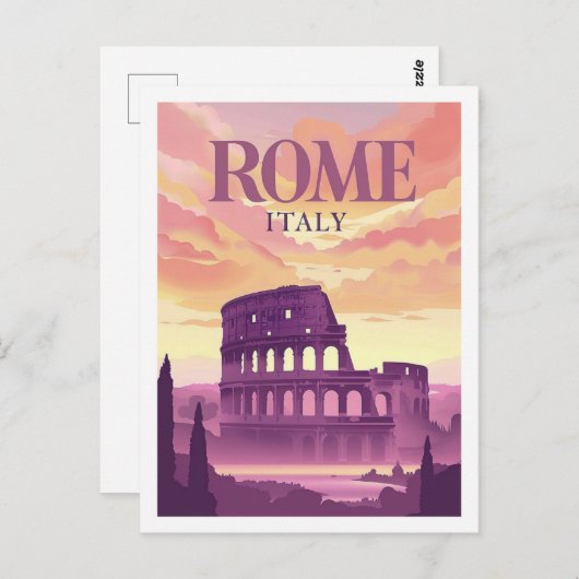 コロセウムローマイタリアヴィンテージ有名トラベルプレイス ポストカード (正面/裏面)