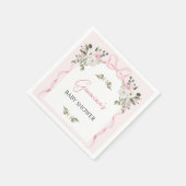 コロッケピンクボウアーチベイビーシャワー紙 スタンダードカクテルナプキン (角)