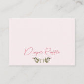 コロッケピンク赤ちゃんシャワー弓おむつラッフルカード 名刺 (裏面)