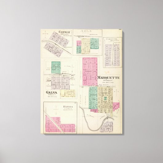 コロッケ、コンウェイ、ガルバ、エリリア、エイムズ、カンザス キャンバスプリント (正面)