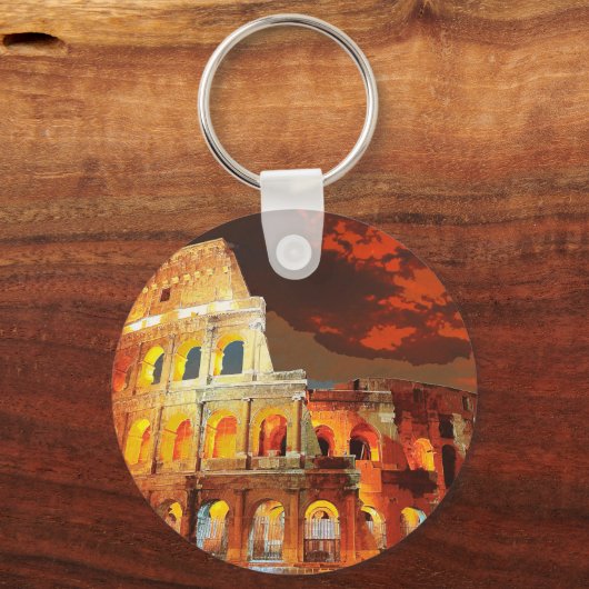 コロッセウムイタリアローマトラベルアートヴィンテージ キーホルダー (正面)
