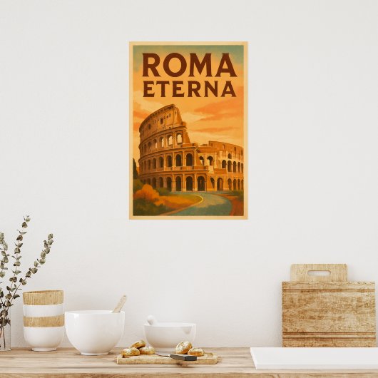 コロッセウムポスター – ヴィンテージローマウォールアート ポスター (キッチン)