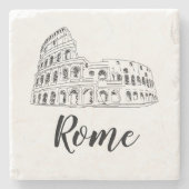 コロッセウムローマイタリアアートイラストレーション ストーンコースター (正面)