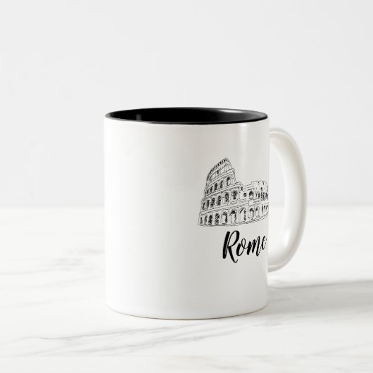 コロッセウムローマイタリアアートツートーンコーヒーマグ ツートーンマグカップ (正面右)