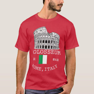 コロッセウムローマイタリアイタリアンお土産Flag Me Tシャツ