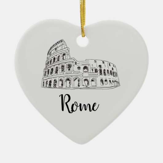 コロッセウムローマイタリアイラストレーションオーナメント セラミックオーナメント (正面)