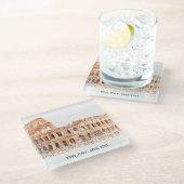 コロッセウムローマイタリアウォーターカラートラベイタリアンル ガラスコースター (アングル)