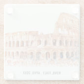 コロッセウムローマイタリアウォーターカラートラベイタリアンル ガラスコースター (裏面)