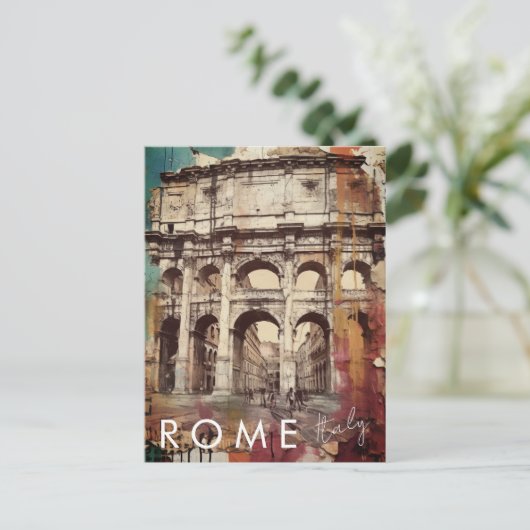 コロッセウムローマイタリアトラベルアートヴィンテージ ポストカード (スタンド正面)