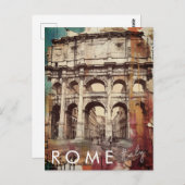 コロッセウムローマイタリアトラベルアートヴィンテージ ポストカード (正面/裏面)