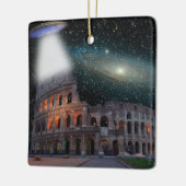 コロッセウムローマイタリアミーツ宇宙とUFO セラミックオーナメント (左)