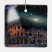 コロッセウムローマイタリアミーツ宇宙とUFO セラミックオーナメント (裏面)