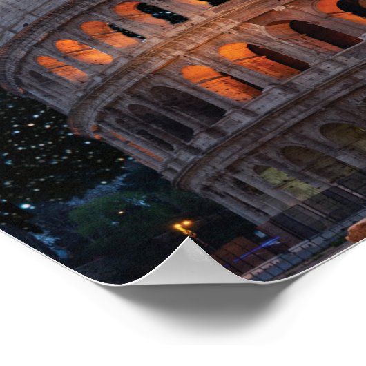 コロッセウムローマイタリアミーツ宇宙とUFO ポスター (角)