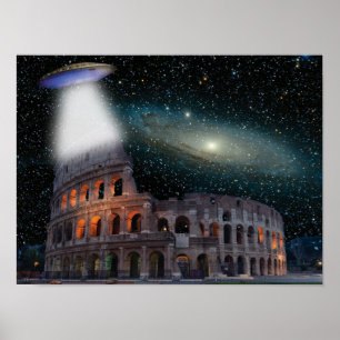 コロッセウムローマイタリアミーツ宇宙とUFO ポスター