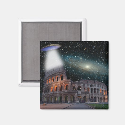 コロッセウムローマイタリアミーツ宇宙とUFO マグネット (正面/裏面)