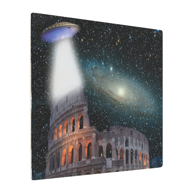 コロッセウムローマイタリアミーツ宇宙とUFO メタルプリント (アングル)