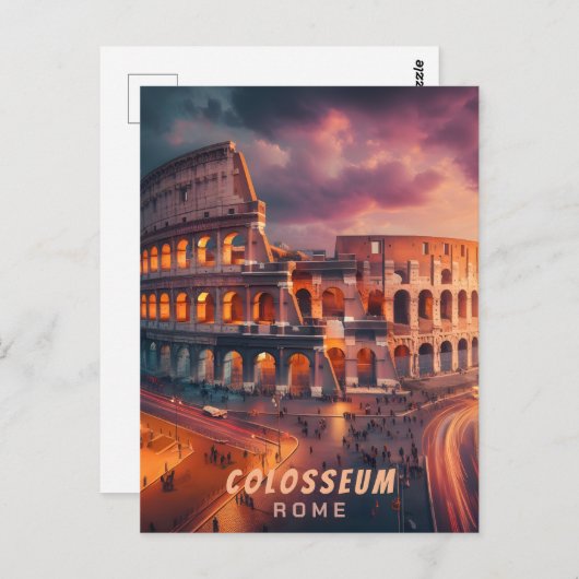 コロッセウムローマイタリアヴィンテージトラベル ポストカード (正面/裏面)