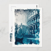 コロッセウムローマイタリアヴィンテージ抽象芸術トラベルアート ポストカード (正面/裏面)