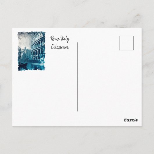 コロッセウムローマイタリアヴィンテージ抽象芸術トラベルアート ポストカード (裏面)