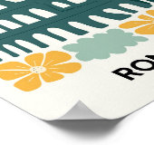 コロッセウムローマイタリア抽象芸術旅行フローラアート ポスター (角)