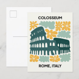 コロッセウムローマイタリア抽象芸術旅行フローラアート ポストカード