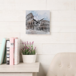 コロッセウムローマイタリア スクエア壁時計