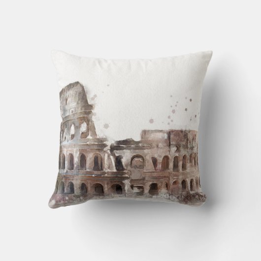 コロッセウムローマヴィンテージアート枕 クッション (裏面)