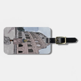 コロッセオの前に立つ女の子。 ラゲッジタグ