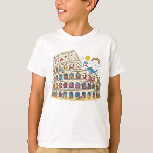 コロッセオの水中王国: 魔法のローマ海の生き物 Tシャツ (正面)
