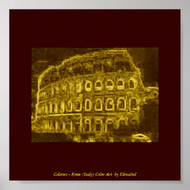 コロッセオネオンカラーアート ポスター