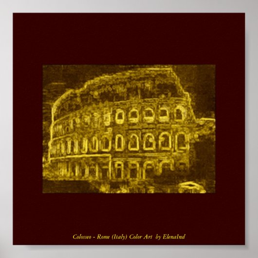 コロッセオネオンカラーアート ポスター (正面)