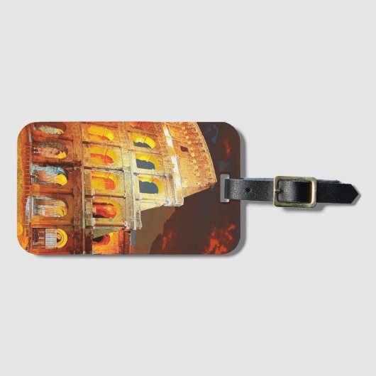 コロッセオ イタリア ローマ 旅行 アート ヴィンテージ ラゲッジタグ (正面横)