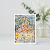 コロディトスカーナイタリア旅行水色スケッチ ポストカード (スタンド正面)