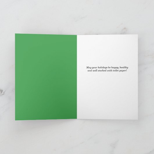 コロナのマスクをしたトイレペーパーのホリデーシーズン シーズンカード (内部)