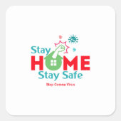 コロナを止めろ スクエアシール (正面)