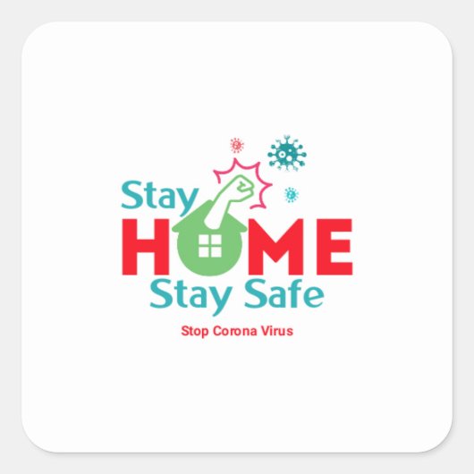 コロナを止めろ スクエアシール (正面)