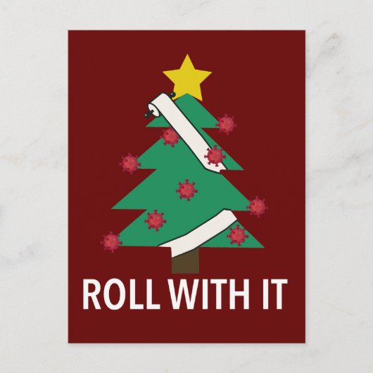 コロナウおもしろいイルスクリスマスツリー ポストカード (正面)