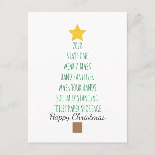 コロナウおもしろいイルス2020クリスマスツリー シーズンポストカード (正面)