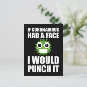 コロナウもしイルスに顔が入った ポストカード (スタンド正面)