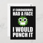 コロナウもしイルスに顔が入った ポストカード (正面/裏面)