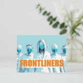 コロナウイルスに直面するフロントライナー医療スタッフ ポストカード (スタンド正面)