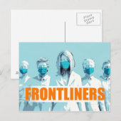 コロナウイルスに直面するフロントライナー医療スタッフ ポストカード (正面/裏面)