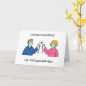 コロナウイルスのご婚約おめでとう。 カード (黄色い花)