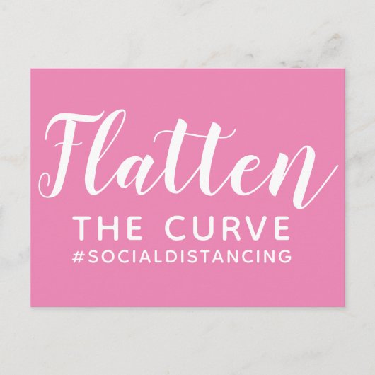 コロナウイルスのパンデミックピンクと戦うカーブを平らにする ポストカード (正面)
