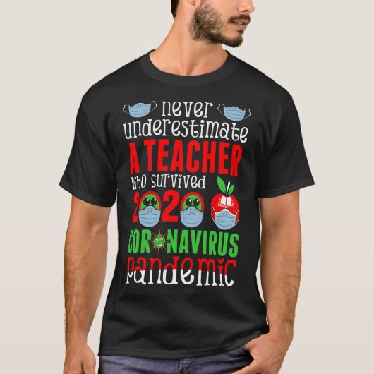 コロナウイルスの世界的流行を決して過小評価しない Tシャツ (正面)